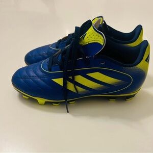 Adidas Navy and Neon Yellow Soccer Cleats